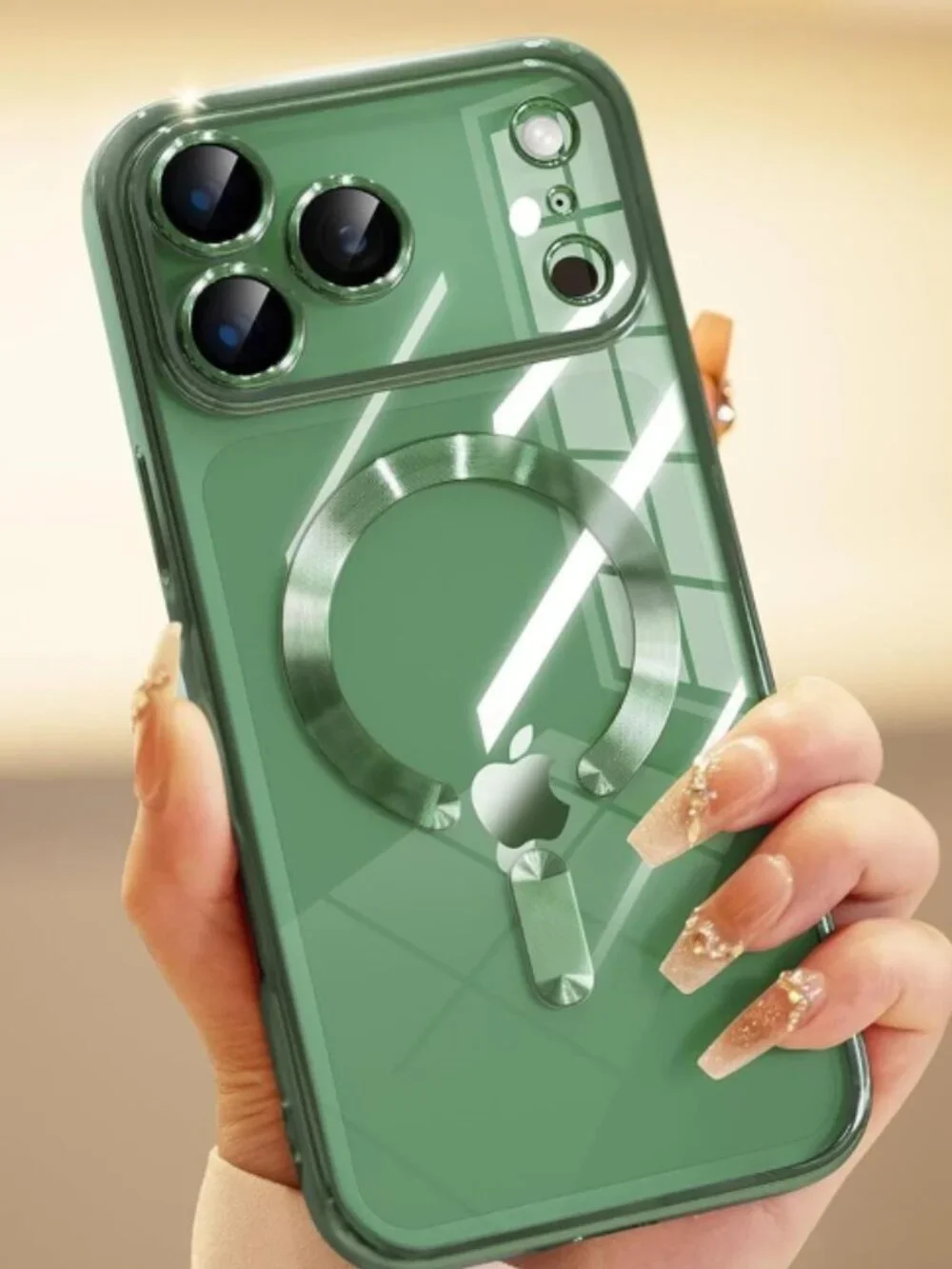 For iPhone 17 Pro Case with 1X Screen Protector-Green 6.3